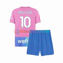 AC Mailand Ausweichausrüstung Rafael Leao 10 2023-2024 Kinder Set(Trikot und Hose) S/S