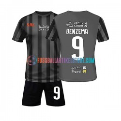 Auswärtsausrüstung Al-Ittihad Benzema 9 2022-2023 Kinder Set(Trikot und Hose) S/S
