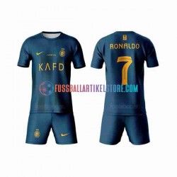 Auswärtsausrüstung Al-Nassr Ronaldo 7 2023-2024 Kinder Set(Trikot und Hose) S/S