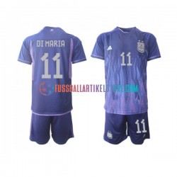 Argentinien Auswärtsausrüstung Di Maria 11 World Cup 2022 Kinder Set(Trikot und Hose) S/S