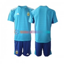 Argentinien Ausweichausrüstung Torwart 2023-2024 Kinder Set(Trikot und Hose) S/S