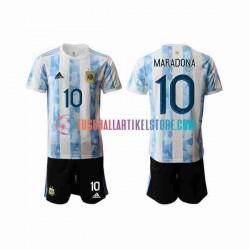 Argentinien Heimausrüstung Maradona 10 2020-2021 Kinder Set(Trikot und Hose) S/S