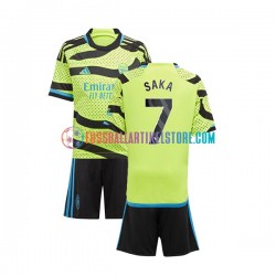 Arsenal Auswärtsausrüstung Saka 7 2023-2024 Kinder Set(Trikot und Hose) S/S