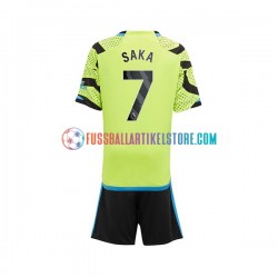Arsenal Auswärtsausrüstung Saka 7 2023-2024 Kinder Set(Trikot und Hose) S/S