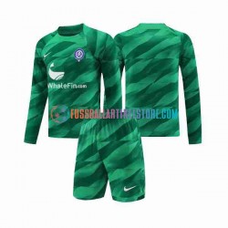 Atlético Madrid Auswärtsausrüstung Torwart 2023-2024 Kinder Set(Trikot und Hose) L/S