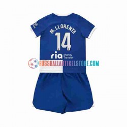 Atlético Madrid Auswärtsausrüstung Marcos Llorente 14 2023-2024 Kinder Set(Trikot und Hose) S/S