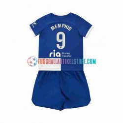 Atlético Madrid Auswärtsausrüstung Memphis Depay 9 2023-2024 Kinder Set(Trikot und Hose) S/S