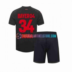 Bayer 04 Leverkusen Heimausrüstung Granit Xhaka 34 2023-2024 Kinder Set(Trikot und Hose) S/S
