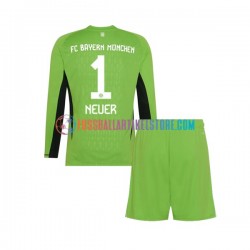 FC Bayern München Auswärtsausrüstung Torwart Manuel Neuer 1 2023-2024 Kinder Set(Trikot und Hose) L/S