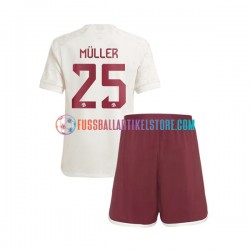 FC Bayern München Ausweichausrüstung Thomas Muller 25 2023-2024 Kinder Set(Trikot und Hose) S/S