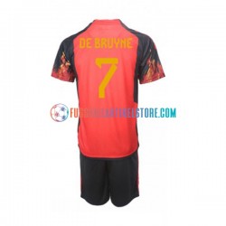 Belgien Heimausrüstung De Bruyne 7 World Cup 2022 Kinder Set(Trikot und Hose) S/S