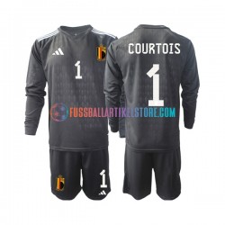 Belgien Auswärtsausrüstung Torwart Courtois 1 2022 Kinder Set(Trikot und Hose) L/S