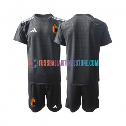 Belgien Auswärtsausrüstung Torwart Courtois 1 2022 Kinder Set(Trikot und Hose) S/S