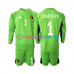 Belgien Heimausrüstung Torwart Courtois 1 2022 Kinder Set(Trikot und Hose) L/S