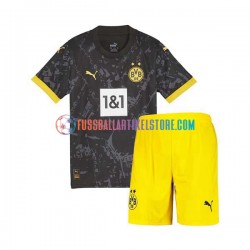 Borussia Dortmund Auswärtsausrüstung 2023-2024 Kinder Set(Trikot und Hose) S/S