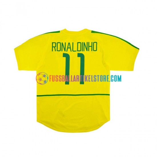 Brasilien Heimausrüstung RONALDINHO 11 Retro 2002 Herren Trikot S/S