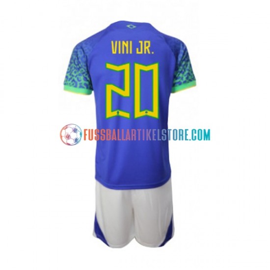 Brasilien Auswärtsausrüstung Vinicius Junior 20 World Cup 2022 Kinder Set(Trikot und Hose) S/S