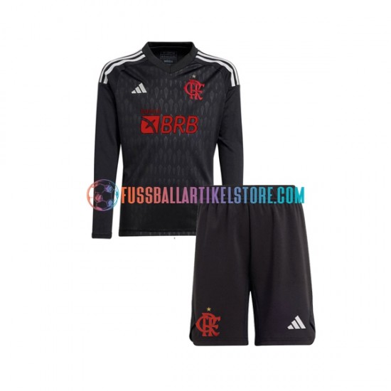 CR Flamengo Auswärtsausrüstung Torwart 2023-2024 Kinder Set(Trikot und Hose) L/S