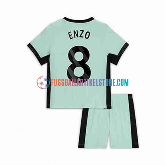 Chelsea Ausweichausrüstung Enzo Fernandez 8 2023-2024 Kinder Set(Trikot und Hose) S/S