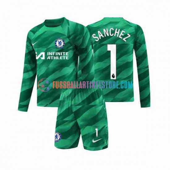 Chelsea Ausweichausrüstung Torwart Robert Sanchez 1 2023-2024 Kinder Set(Trikot und Hose) L/S