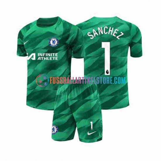 Chelsea Ausweichausrüstung Torwart Robert Sanchez 1 2023-2024 Kinder Set(Trikot und Hose) S/S