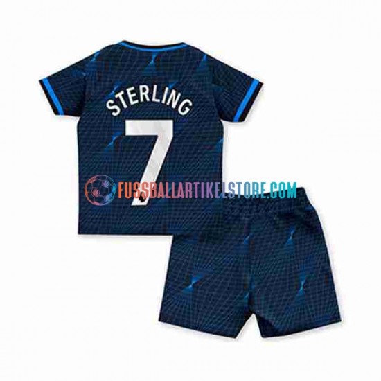 Chelsea Auswärtsausrüstung Raheem Sterling 7 2023-2024 Kinder Set(Trikot und Hose) S/S