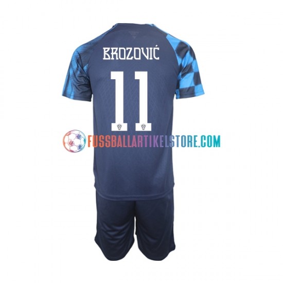 Kroatien Auswärtsausrüstung Brozovic 11 World Cup 2022 Kinder Set(Trikot und Hose) S/S