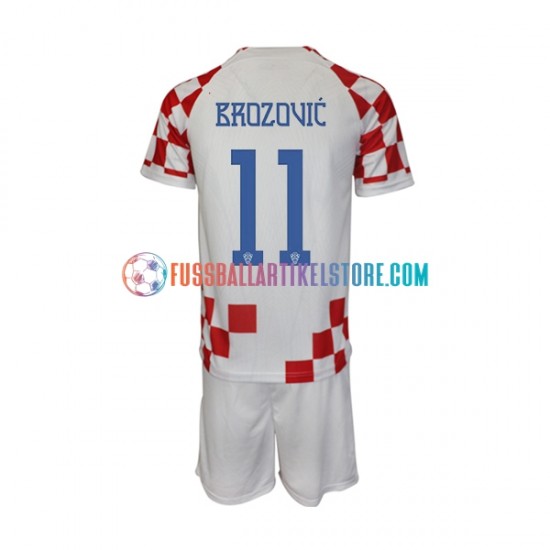 Kroatien Heimausrüstung Brozovic 11 World Cup 2022 Kinder Set(Trikot und Hose) S/S