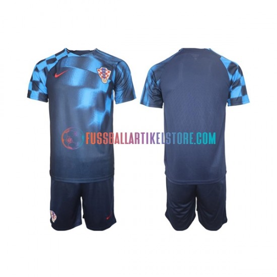 Kroatien Auswärtsausrüstung World Cup 2022 Kinder Set(Trikot und Hose) S/S