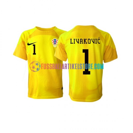 Kroatien Heimausrüstung Torwart Dominik Livakovic 1 World Cup 2022 Herren Trikot S/S