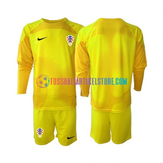 Kroatien Heimausrüstung Torwart World Cup 2022 Kinder Set(Trikot und Hose) L/S