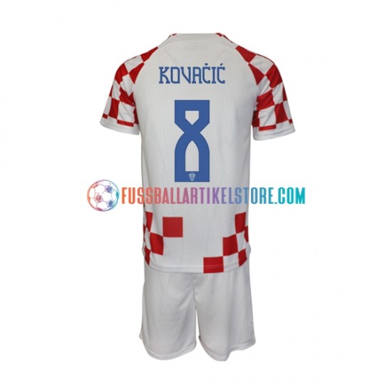 Kroatien Heimausrüstung Kovacic 8 World Cup 2022 Kinder Set(Trikot und Hose) S/S