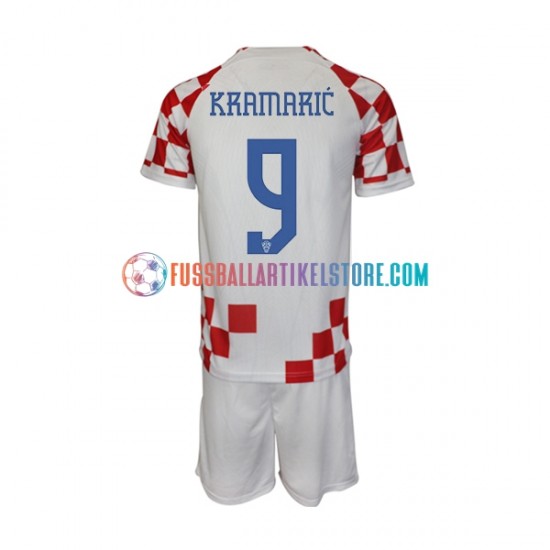 Kroatien Heimausrüstung Kramaric 9 World Cup 2022 Kinder Set(Trikot und Hose) S/S