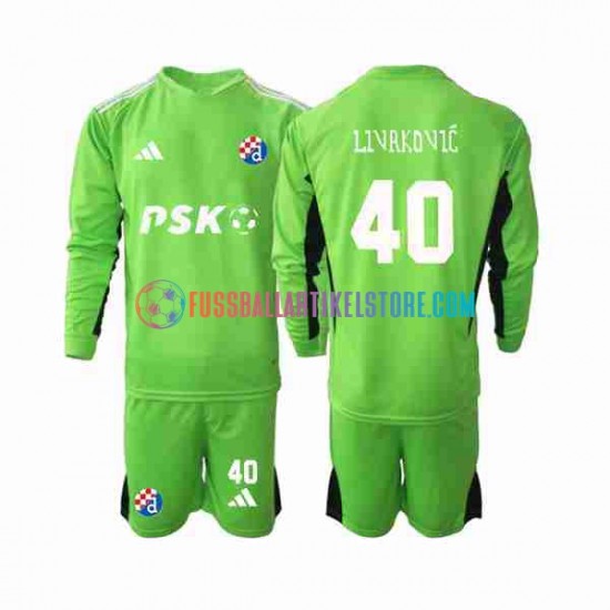 Dinamo Zagreb Heimausrüstung Torwart Livakovic 40 2023-2024 Kinder Set(Trikot und Hose) L/S