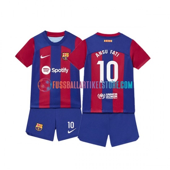 FC Barcelona Heimausrüstung Ansu Fati 10 2023-2024 Kinder Set(Trikot und Hose) S/S