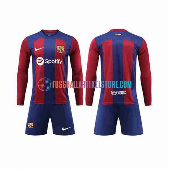 FC Barcelona Heimausrüstung 2023-2024 Kinder Set(Trikot und Hose) L/S