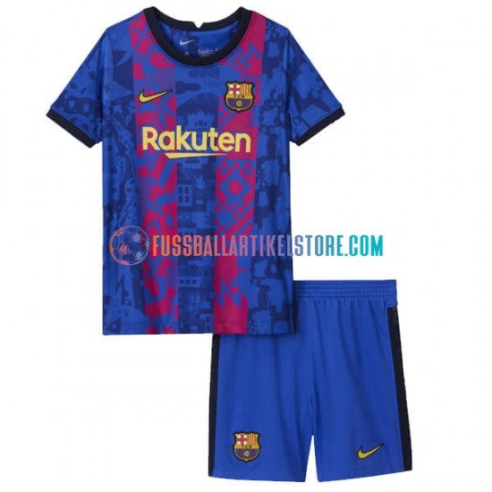 FC Barcelona Ausweichausrüstung 2021-2022 Kinder Set(Trikot und Hose) S/S