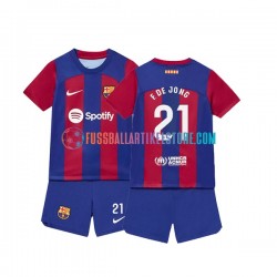 FC Barcelona Heimausrüstung Frenkie de Jong 21 2023-2024 Kinder Set(Trikot und Hose) S/S
