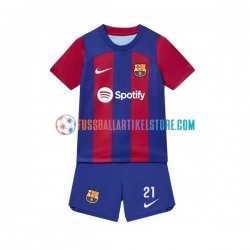 FC Barcelona Heimausrüstung Frenkie de Jong 21 2023-2024 Kinder Set(Trikot und Hose) S/S