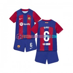 FC Barcelona Heimausrüstung Gavi 6 2023-2024 Kinder Set(Trikot und Hose) S/S