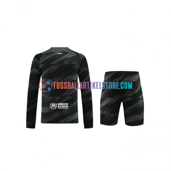 FC Barcelona Auswärtsausrüstung Torwart 2023-2024 Kinder Set(Trikot und Hose) L/S