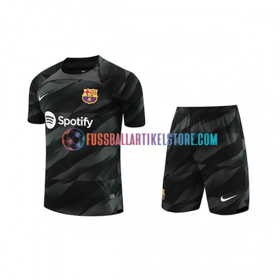 FC Barcelona Auswärtsausrüstung Torwart 2023-2024 Kinder Set(Trikot und Hose) S/S