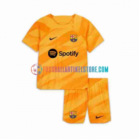 FC Barcelona Viertesausrüstung Torwart 2023-2024 Kinder Set(Trikot und Hose) S/S