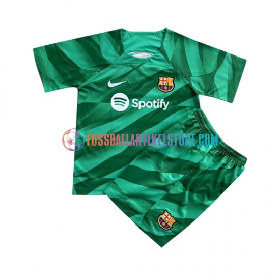 FC Barcelona Heimausrüstung Torwart 2023-2024 Kinder Set(Trikot und Hose) S/S