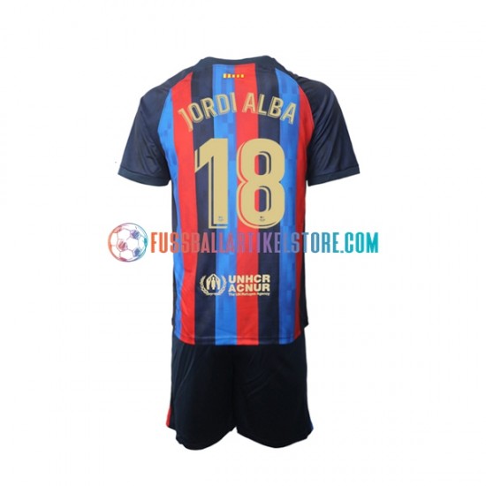 FC Barcelona Heimausrüstung Jordi Alba 18 2022-2023 Kinder Set(Trikot und Hose) S/S