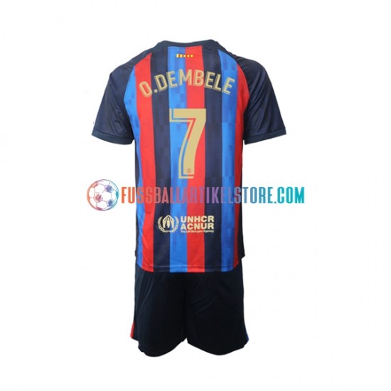 FC Barcelona Heimausrüstung Ousmane Dembele 7 2022-2023 Kinder Set(Trikot und Hose) S/S