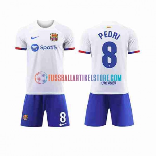 FC Barcelona Auswärtsausrüstung Pedri 8 2023-2024 Kinder Set(Trikot und Hose) S/S