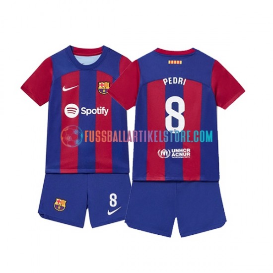 FC Barcelona Heimausrüstung Pedri 8 2023-2024 Kinder Set(Trikot und Hose) S/S