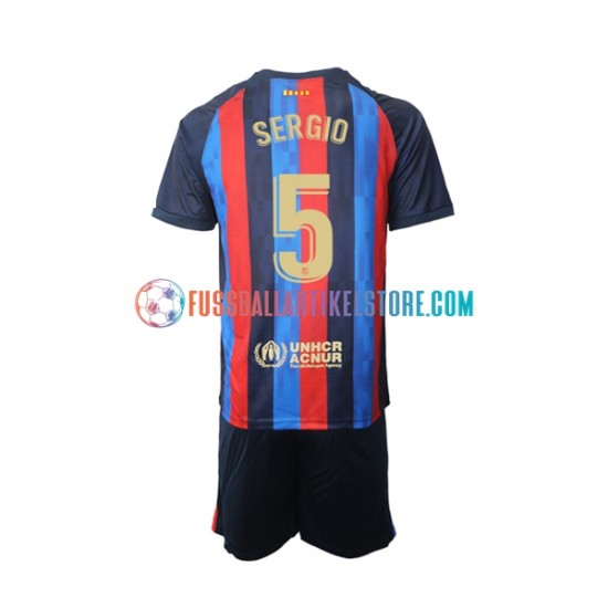 FC Barcelona Heimausrüstung Sergio Busquets 5 2022-2023 Kinder Set(Trikot und Hose) S/S