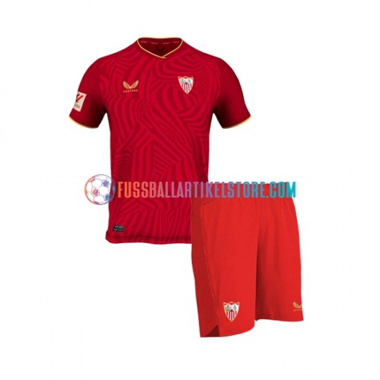 FC Sevilla Auswärtsausrüstung 2023-2024 Kinder Set(Trikot und Hose) S/S